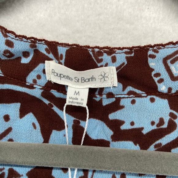 Poupette St Barth Blue Brown Maxi Dress Size Medium NWT - Picture 2 of 6